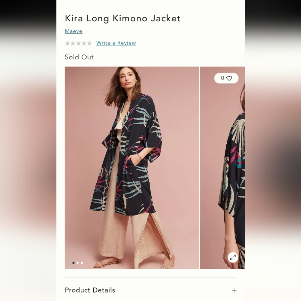 Maeve Anthropologie Kira Botanical Long Kimono Cover-up Jacket (Size XS/S) - Picture 2 of 9